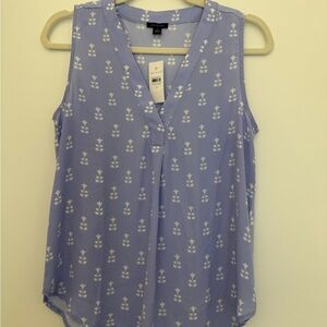 Ann Taylor Purple Floral Sleeveless Blouse